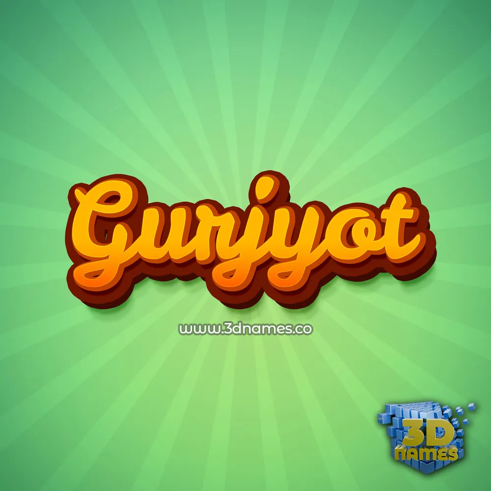 gurjyot in Green Rays style - 3D name wallpaper