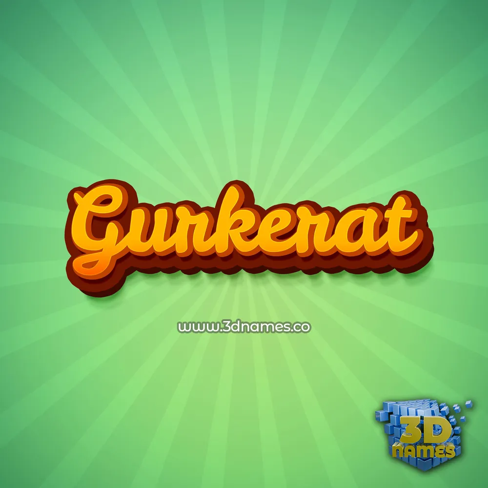 gurkerat in Green Rays style - 3D name wallpaper