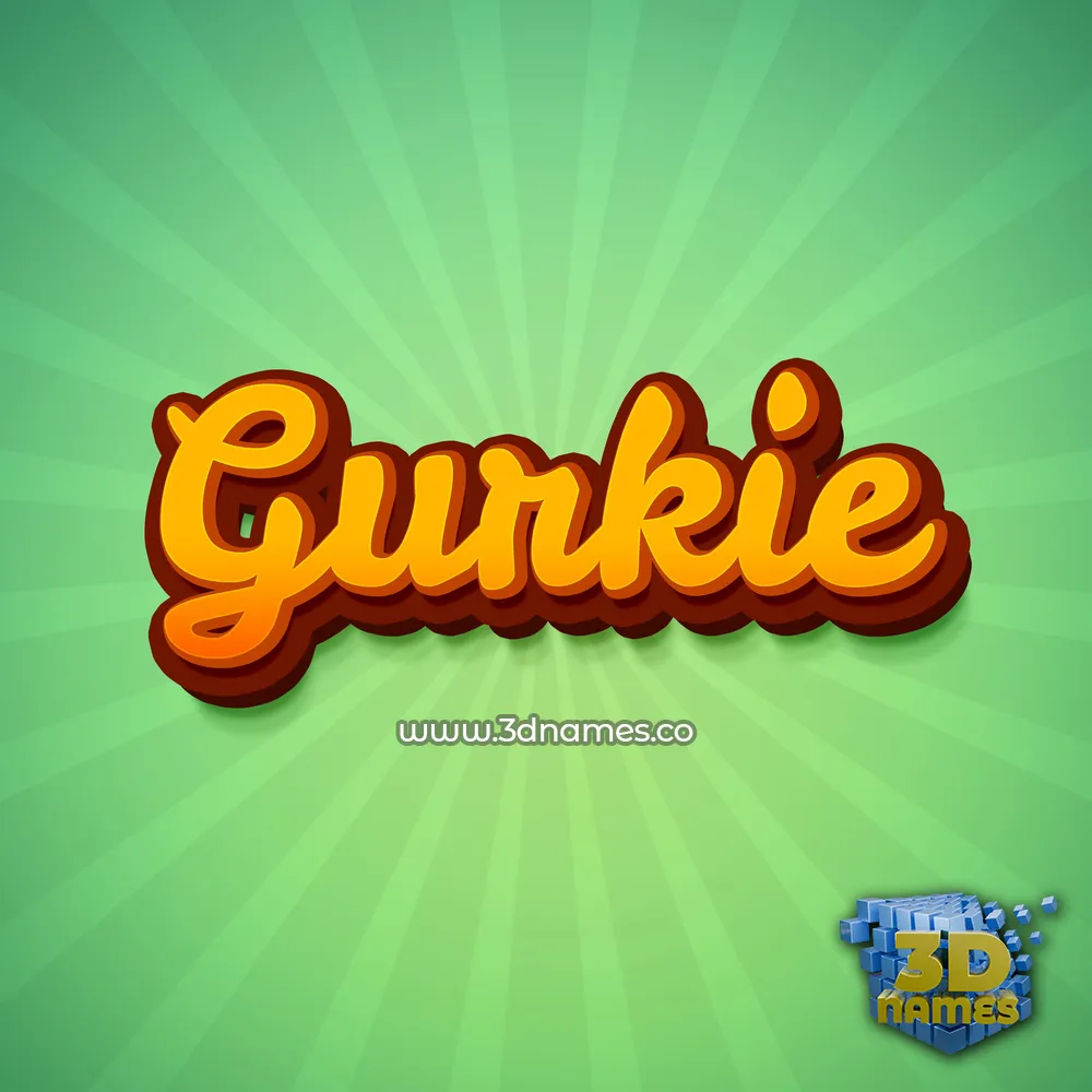 gurkie in Green Rays style - 3D name wallpaper