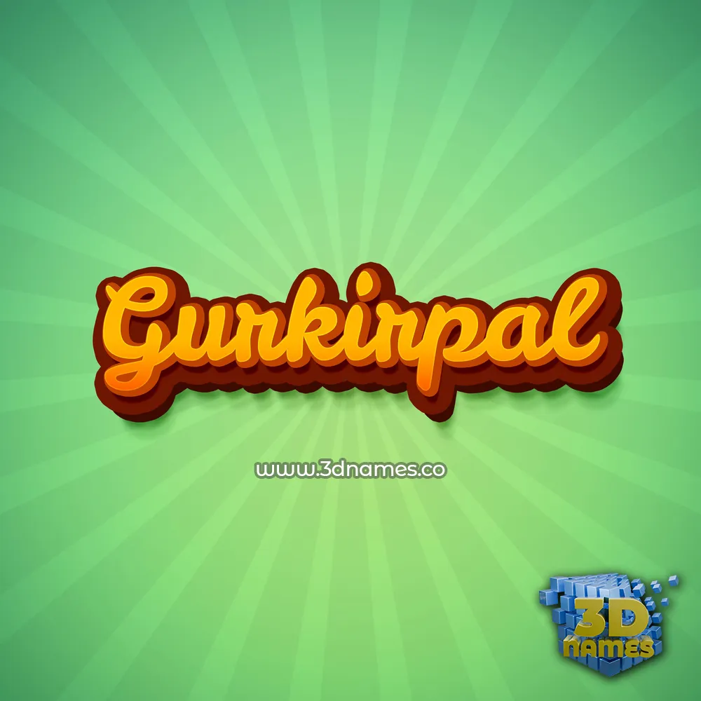 gurkirpal in Green Rays style - 3D name wallpaper