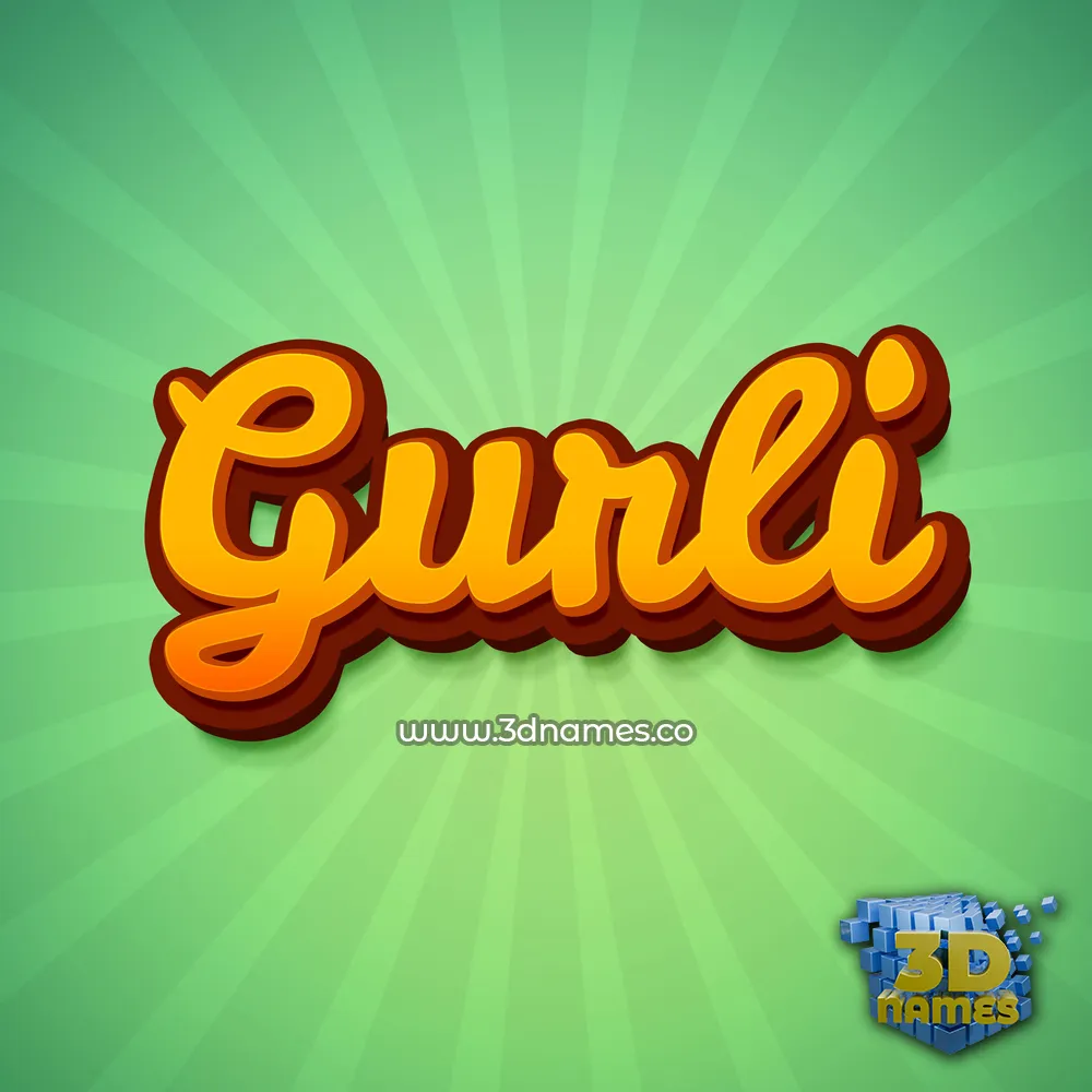 gurli in Green Rays style - 3D name wallpaper