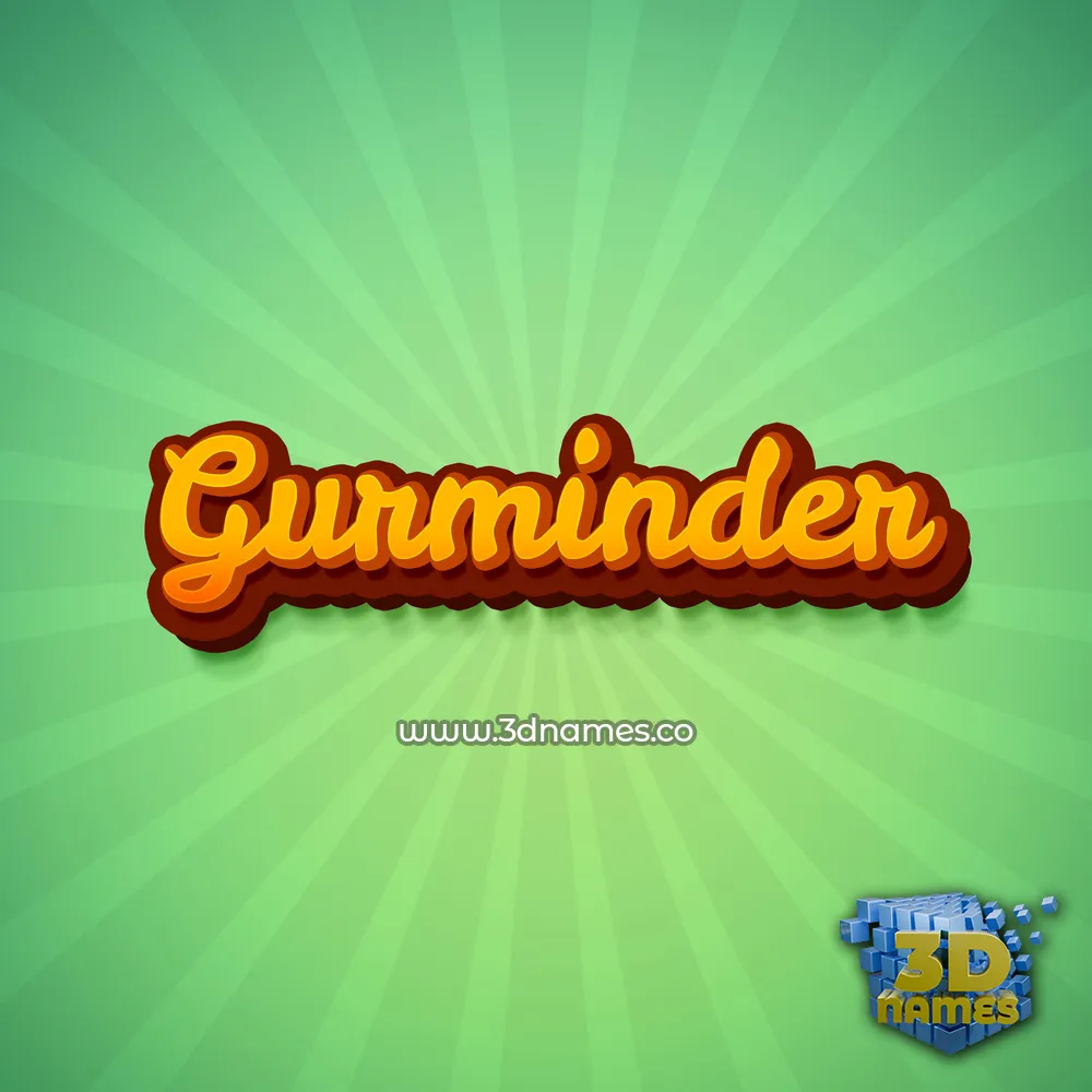 gurminder in Green Rays style - 3D name wallpaper
