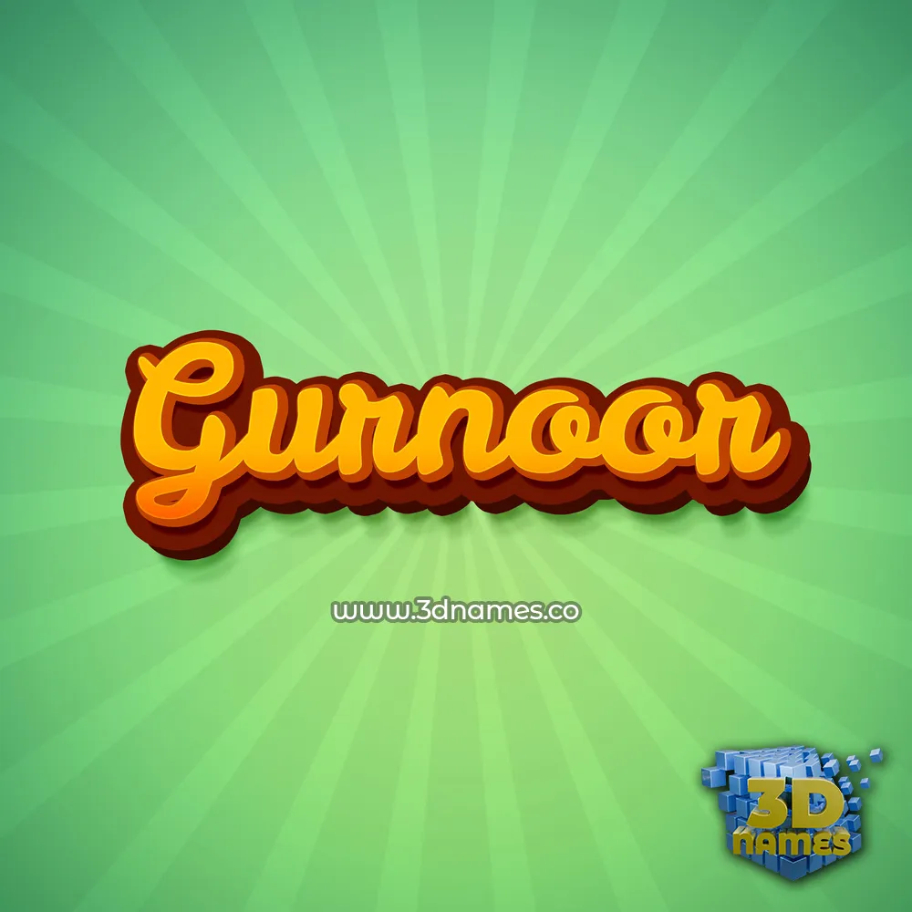gurnoor in Green Rays style - 3D name wallpaper