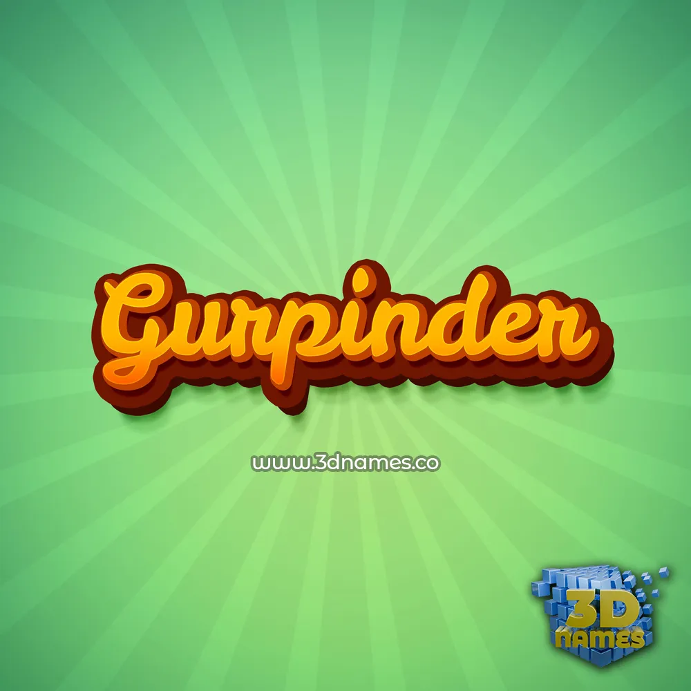 gurpinder in Green Rays style - 3D name wallpaper
