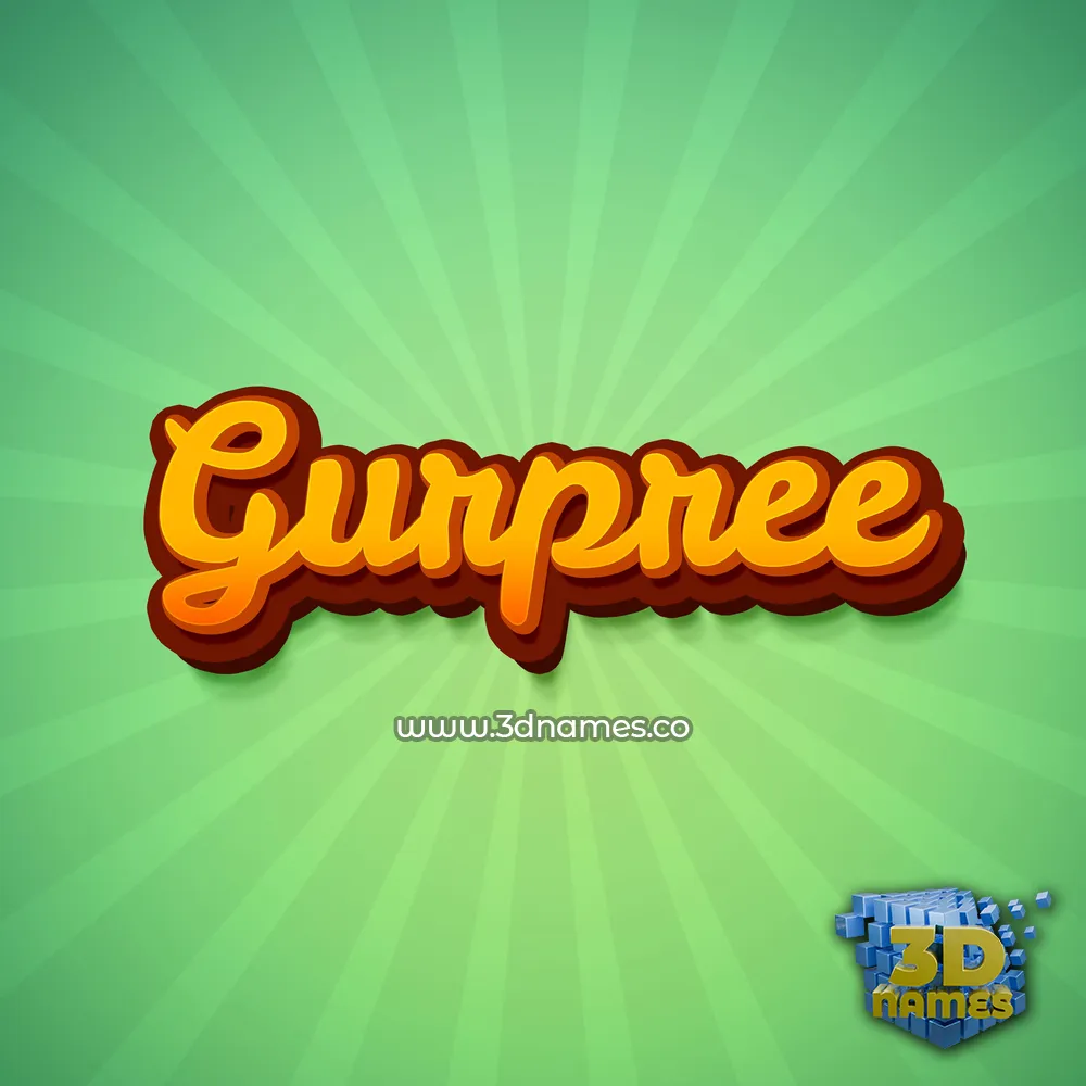 gurpree in Green Rays style - 3D name wallpaper