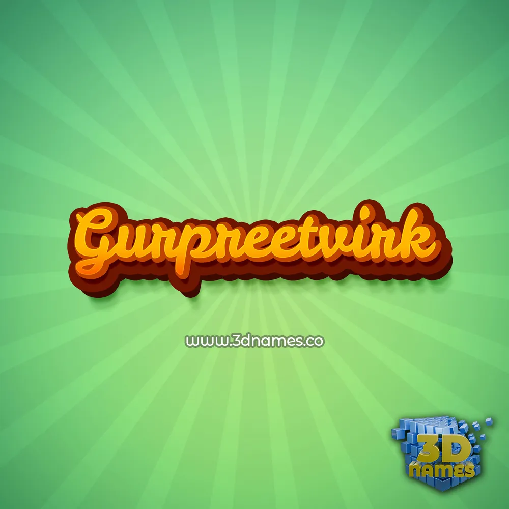 gurpreetvirk in Green Rays style - 3D name wallpaper
