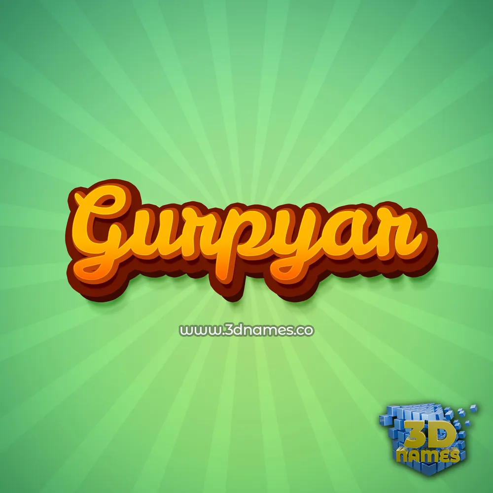 gurpyar in Green Rays style - 3D name wallpaper