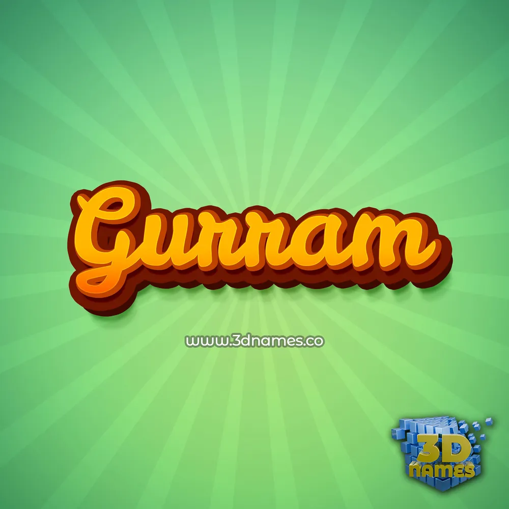 gurram in Green Rays style - 3D name wallpaper