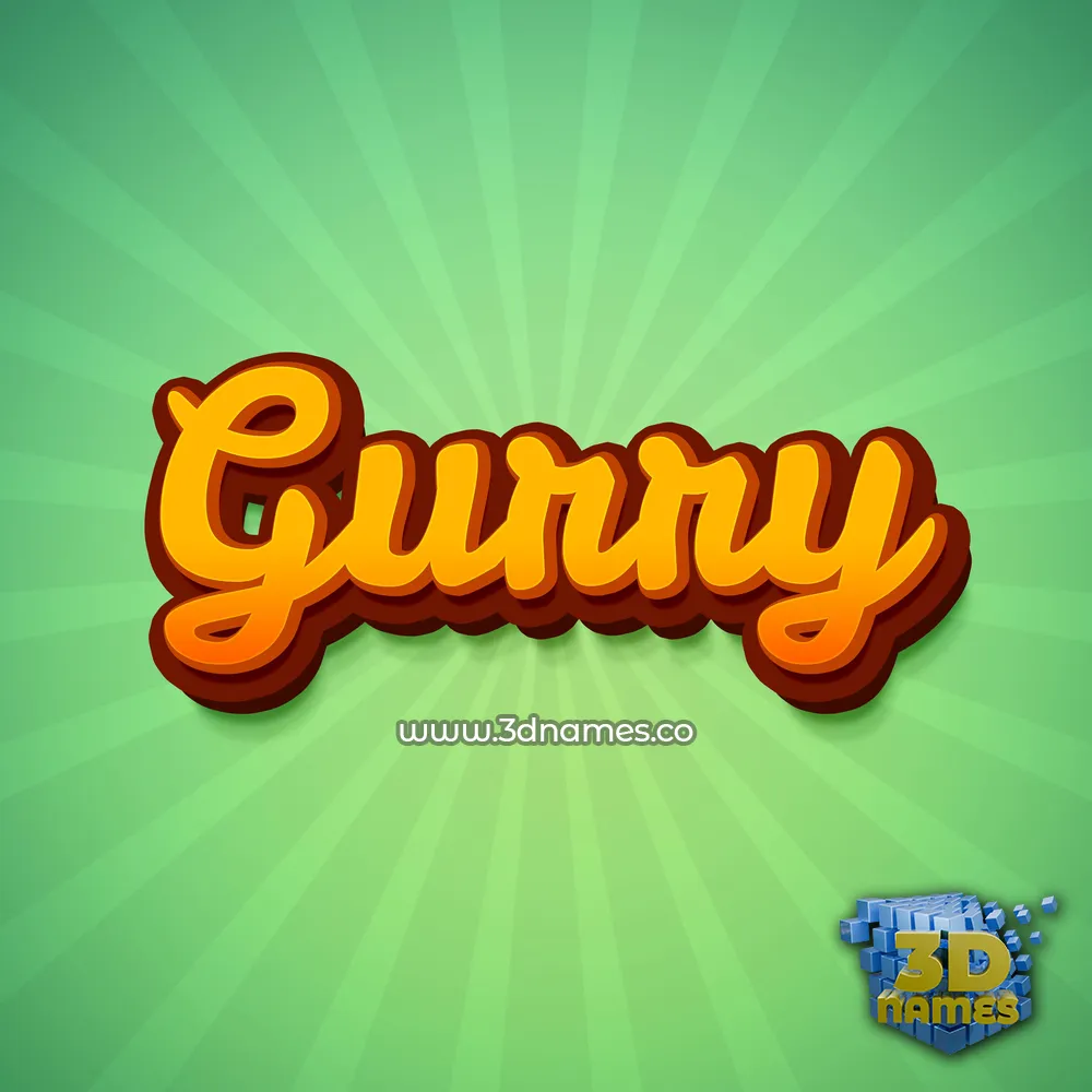 gurry in Green Rays style - 3D name wallpaper