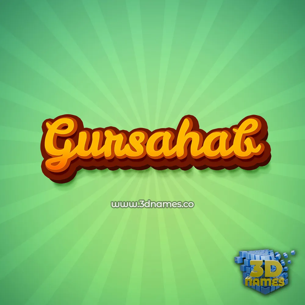 gursahab in Green Rays style - 3D name wallpaper