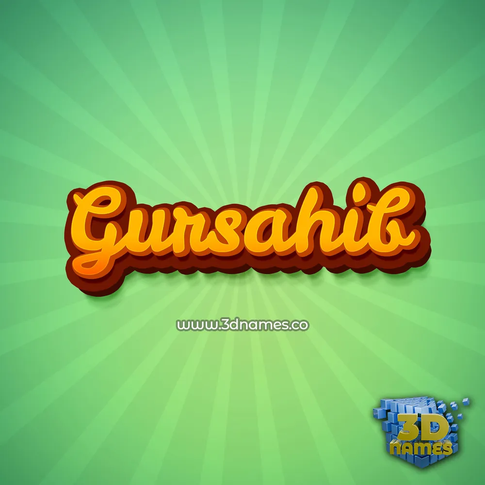 gursahib in Green Rays style - 3D name wallpaper