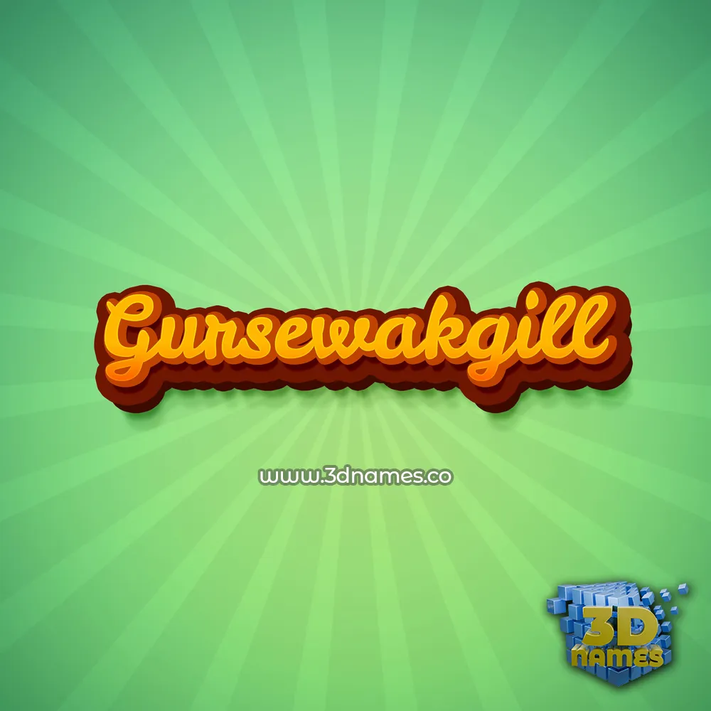 gursewakgill in Green Rays style - 3D name wallpaper