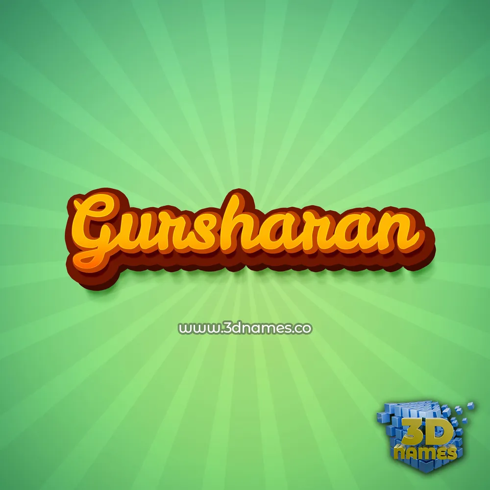 gursharan in Green Rays style - 3D name wallpaper