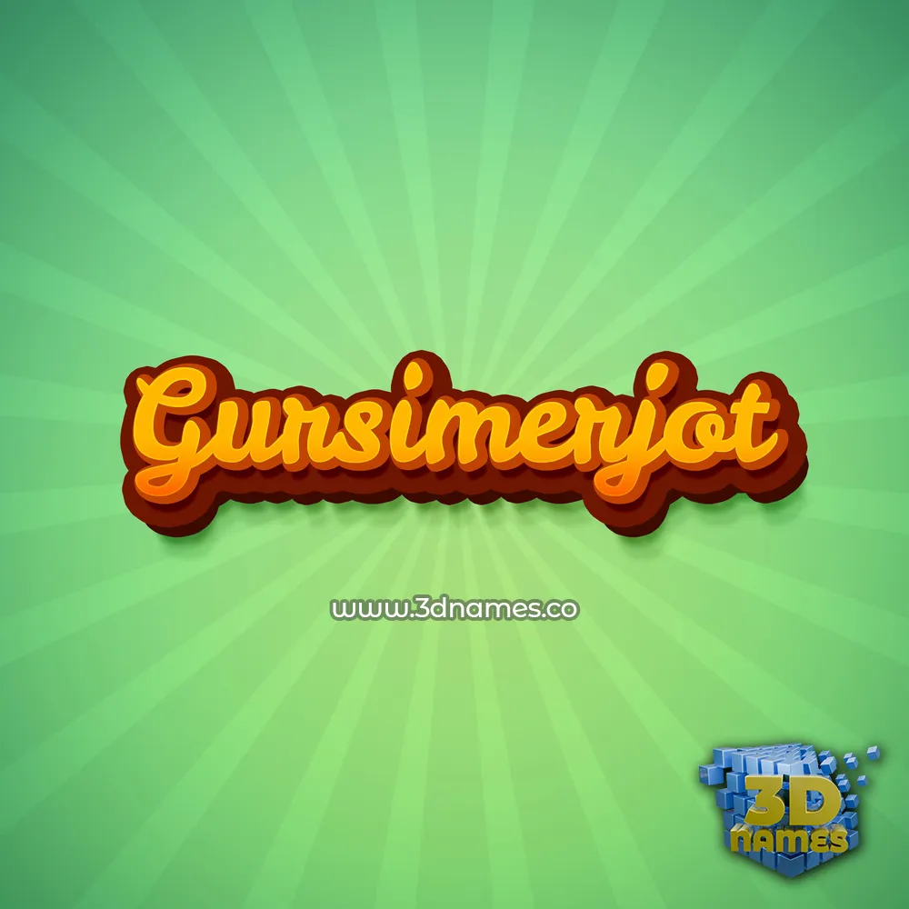 gursimerjot in Green Rays style - 3D name wallpaper