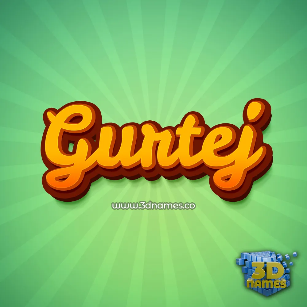 gurtej in Green Rays style - 3D name wallpaper
