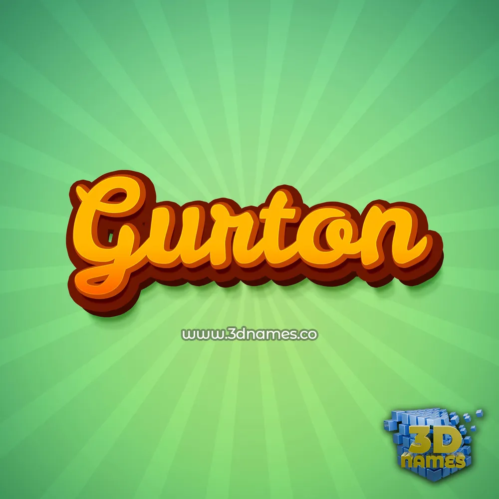 gurton in Green Rays style - 3D name wallpaper
