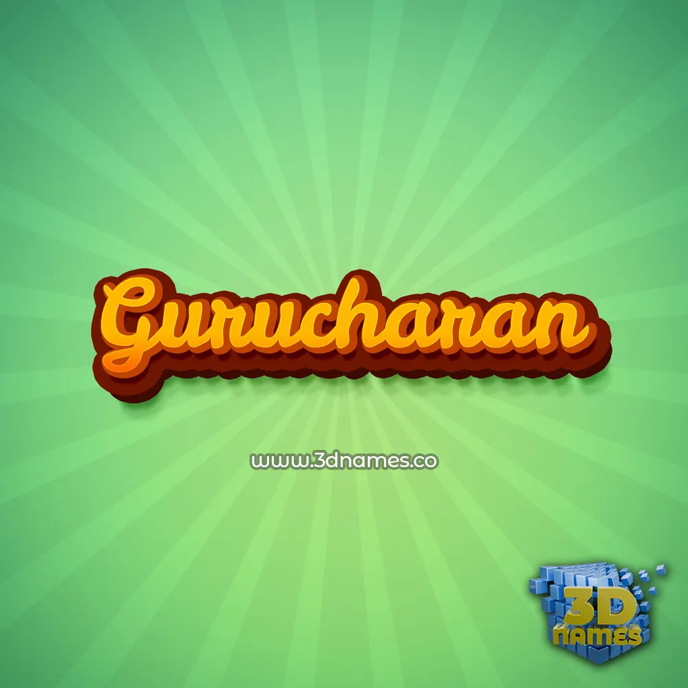 gurucharan in Green Rays style - 3D name wallpaper