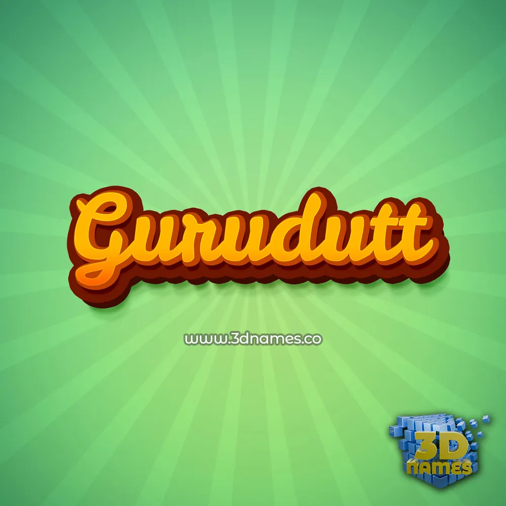 gurudutt in Green Rays style - 3D name wallpaper