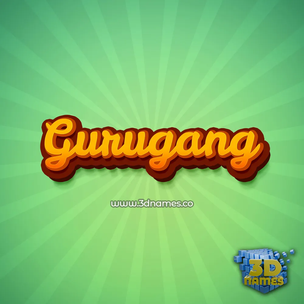 gurugang in Green Rays style - 3D name wallpaper
