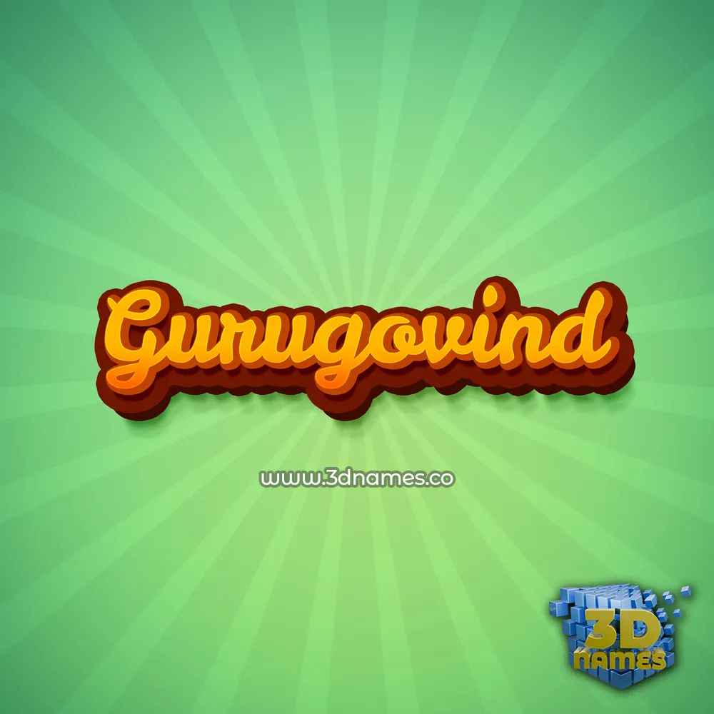 gurugovind in Green Rays style - 3D name wallpaper