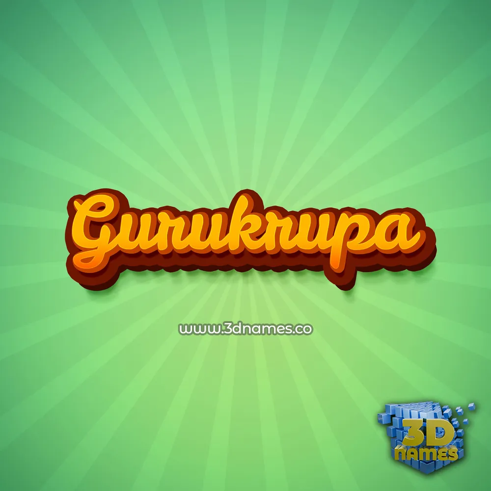 gurukrupa in Green Rays style - 3D name wallpaper