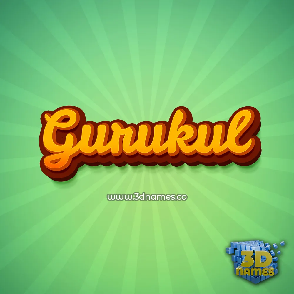 gurukul in Green Rays style - 3D name wallpaper
