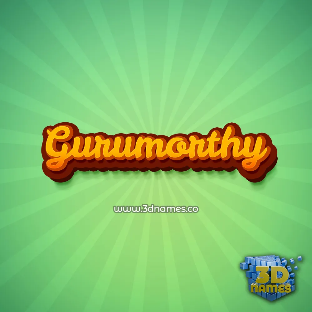 gurumorthy in Green Rays style - 3D name wallpaper