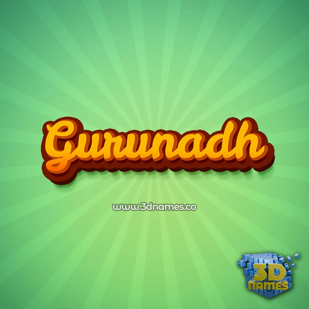 gurunadh in Green Rays style - 3D name wallpaper