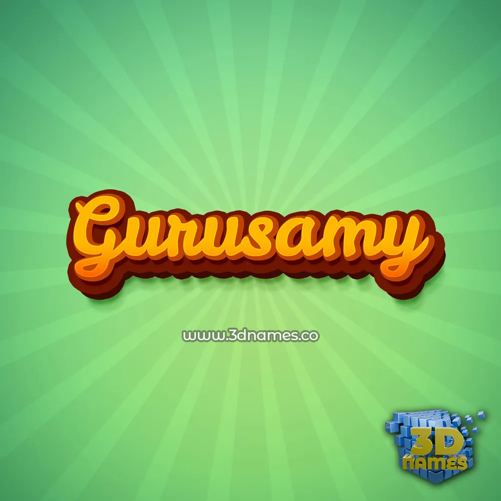 gurusamy in Green Rays style - 3D name wallpaper