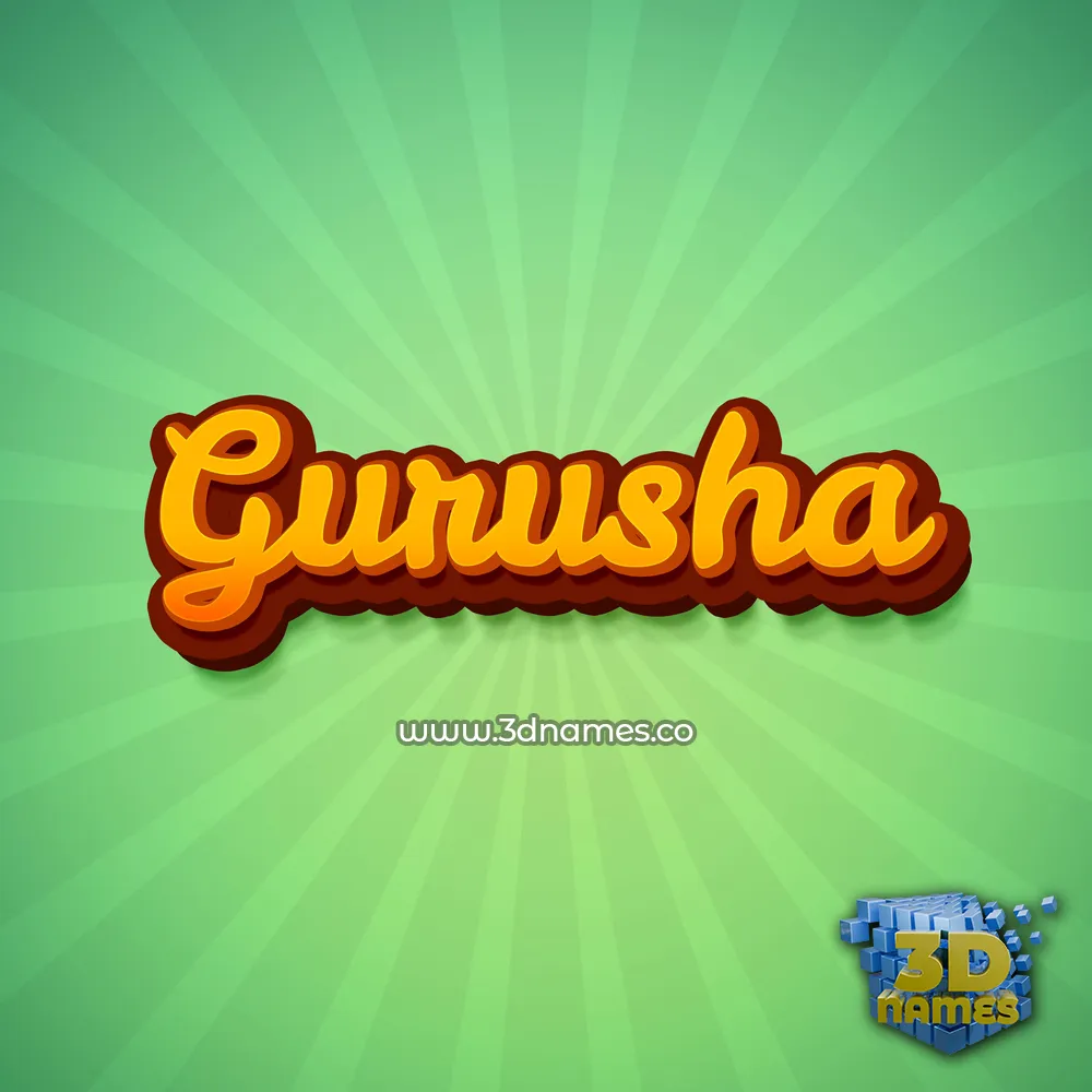 gurusha in Green Rays style - 3D name wallpaper