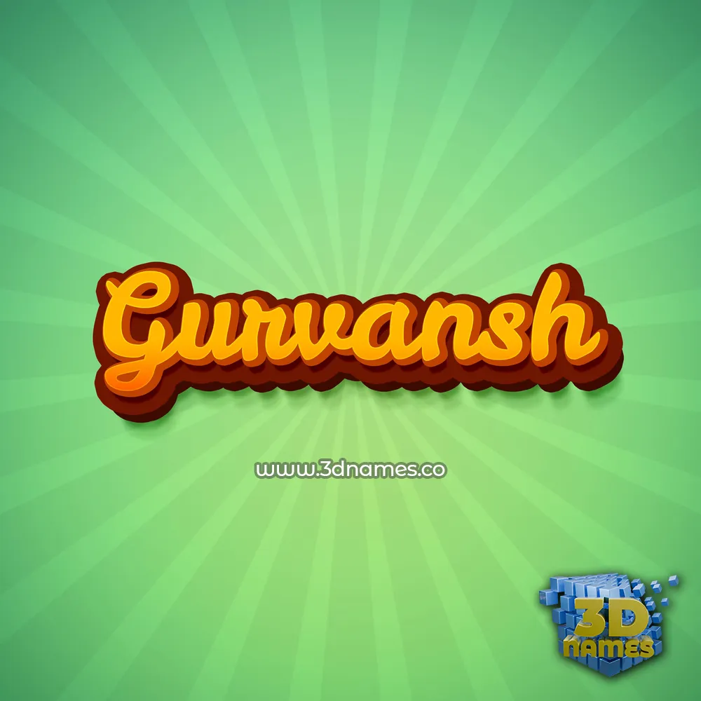 gurvansh in Green Rays style - 3D name wallpaper