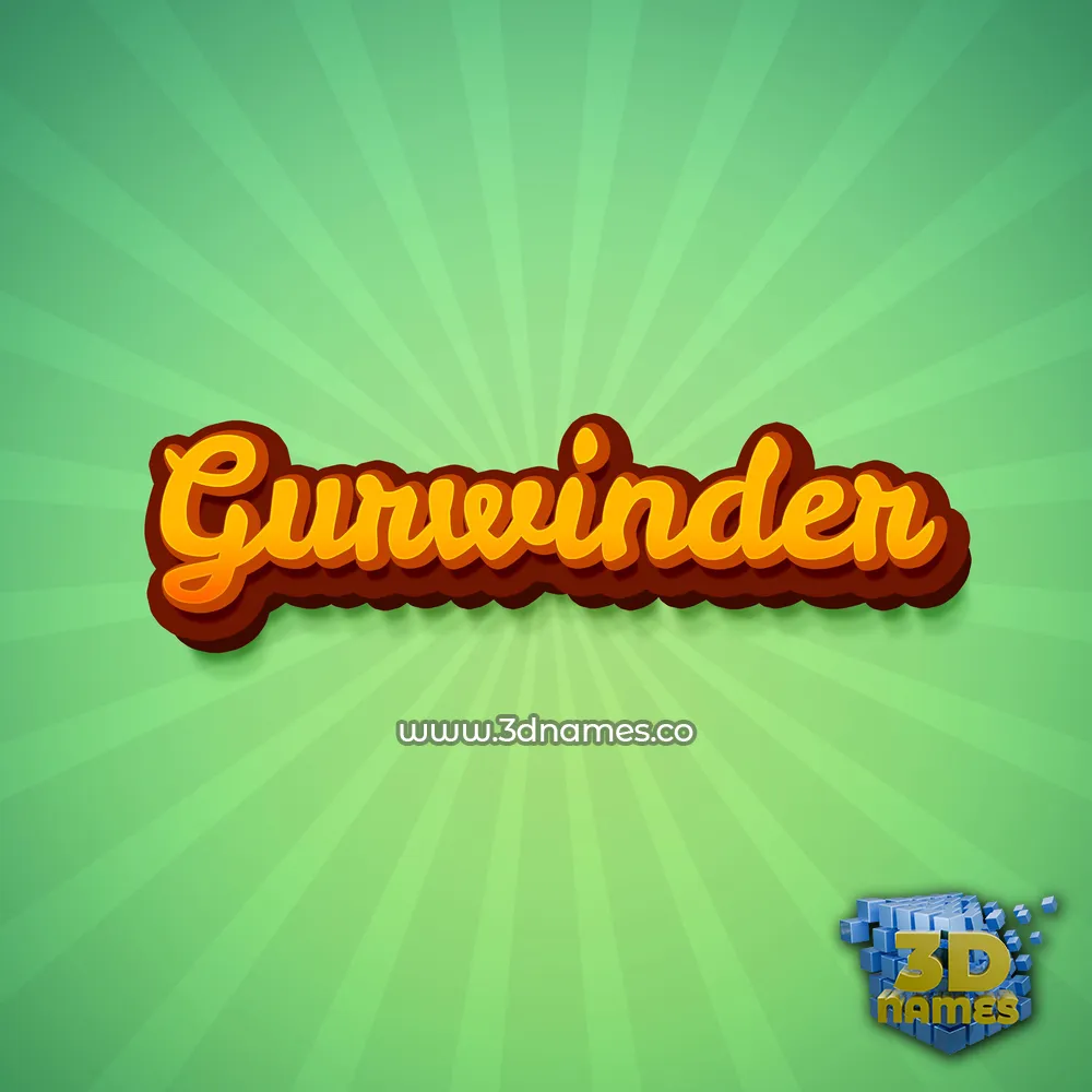gurwinder in Green Rays style - 3D name wallpaper