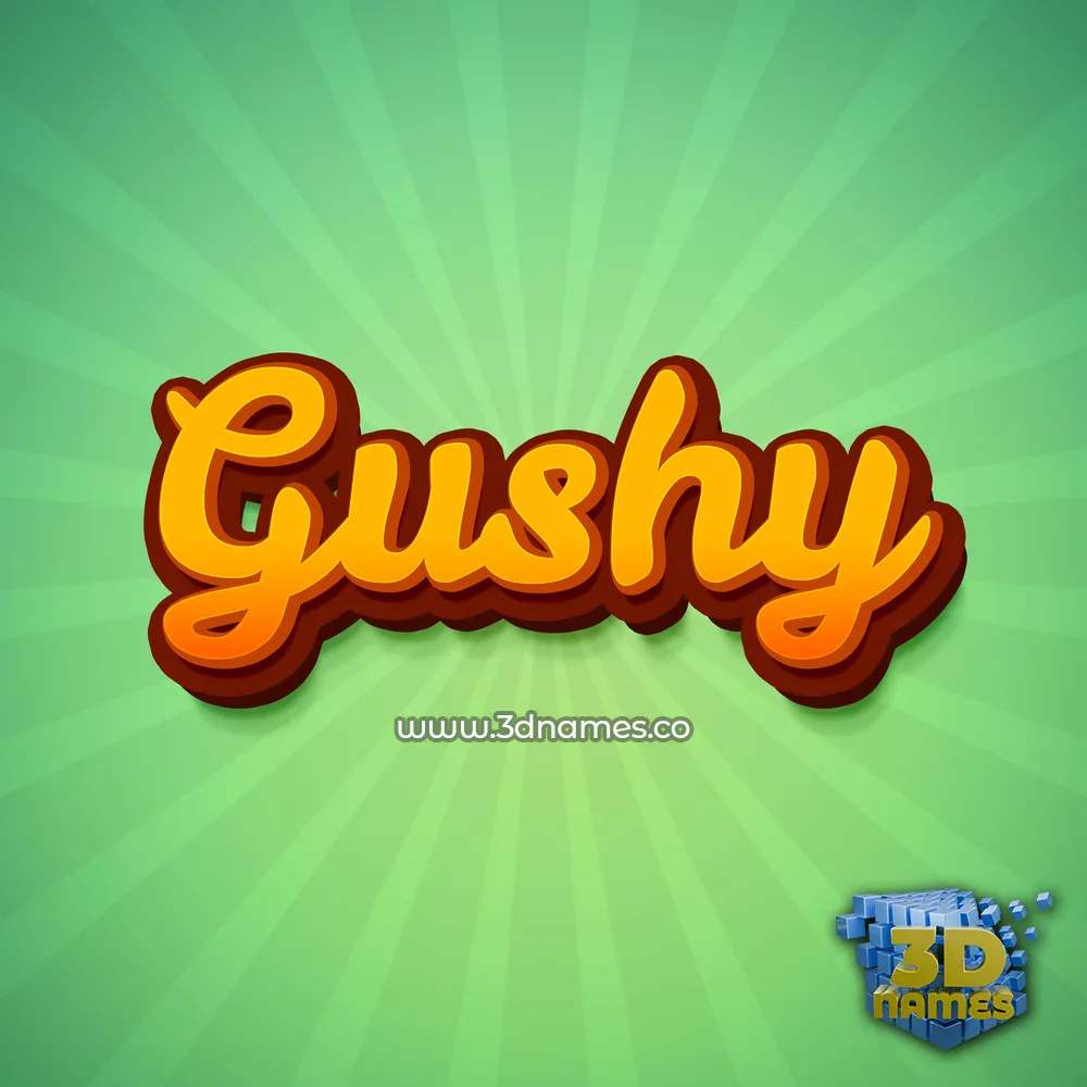 gushy in Green Rays style - 3D name wallpaper