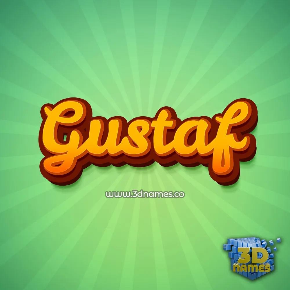 gustaf in Green Rays style - 3D name wallpaper