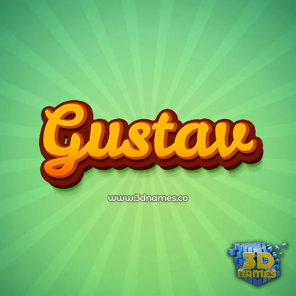 gustav in Green Rays style - 3D name wallpaper