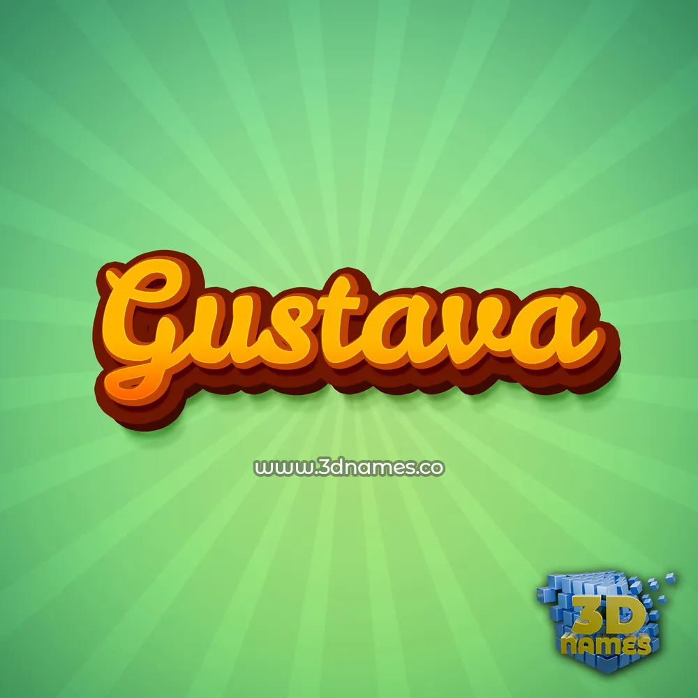 gustava in Green Rays style - 3D name wallpaper