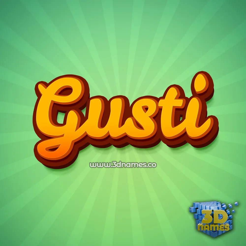gusti in Green Rays style - 3D name wallpaper