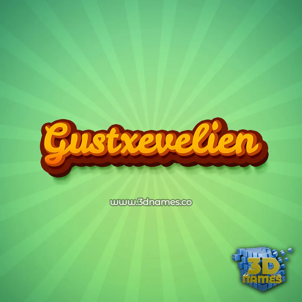 gustxevelien in Green Rays style - 3D name wallpaper