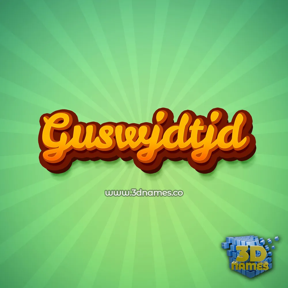 guswjdtjd in Green Rays style - 3D name wallpaper