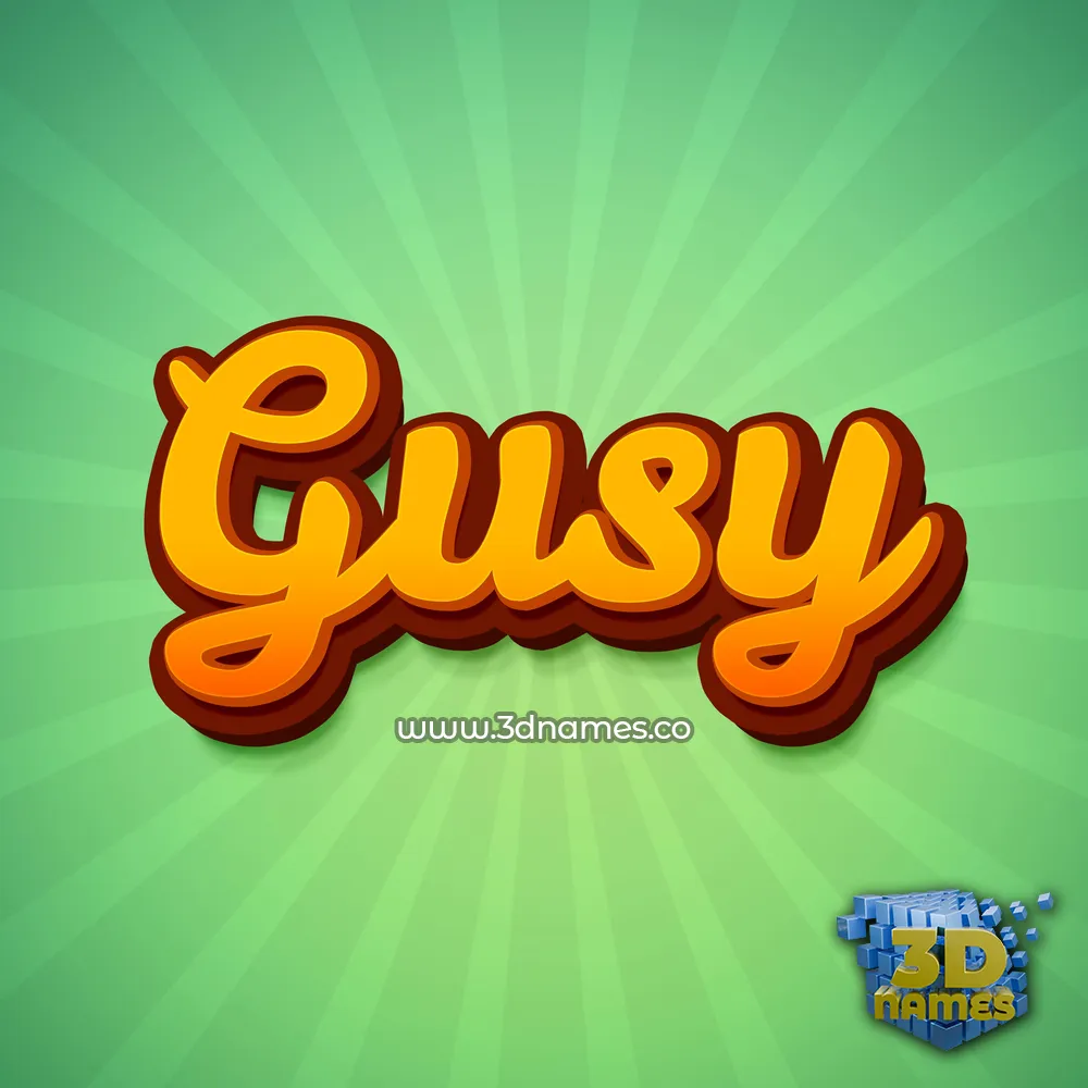 gusy in Green Rays style - 3D name wallpaper