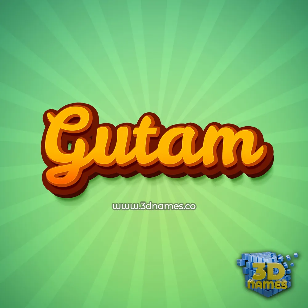 gutam in Green Rays style - 3D name wallpaper