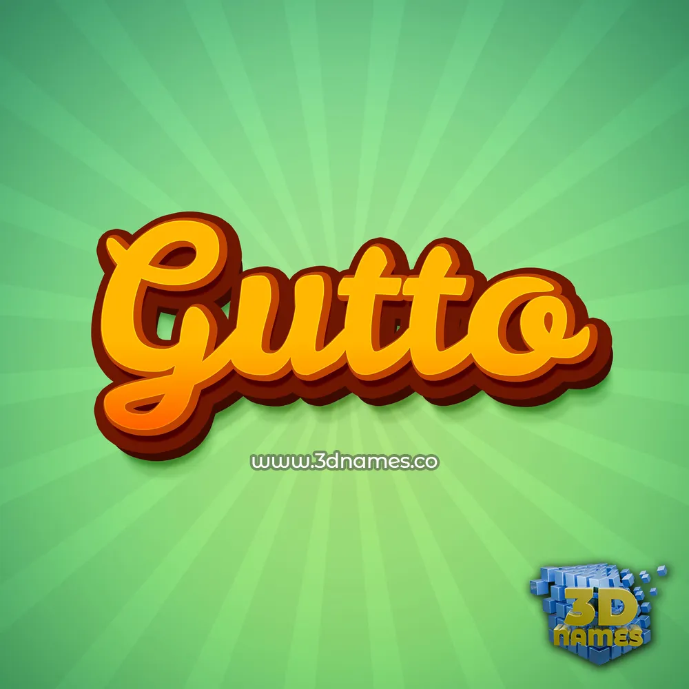 gutto in Green Rays style - 3D name wallpaper