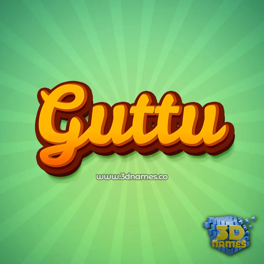 guttu in Green Rays style - 3D name wallpaper