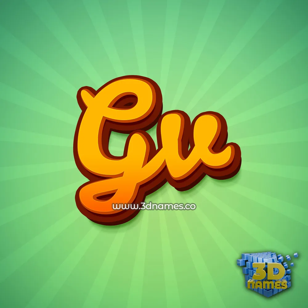 gv in Green Rays style - 3D name wallpaper