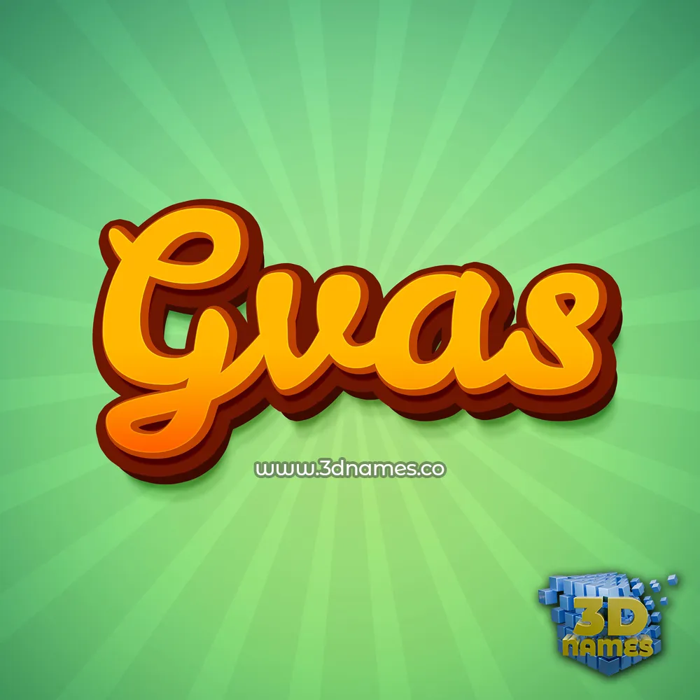 gvas in Green Rays style - 3D name wallpaper