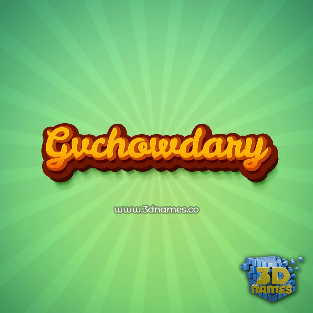 gvchowdary in Green Rays style - 3D name wallpaper