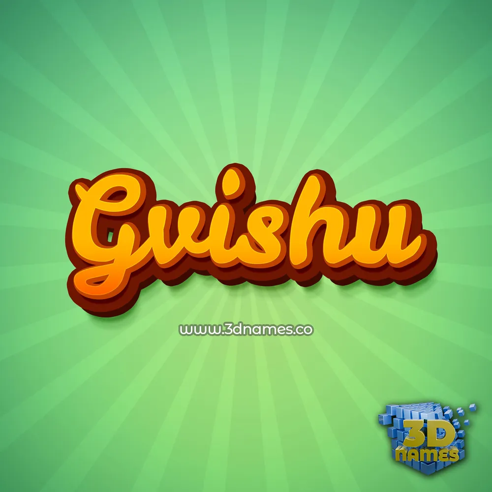 gvishu in Green Rays style - 3D name wallpaper