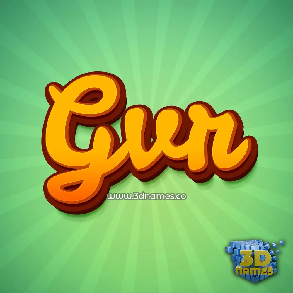 gvr in Green Rays style - 3D name wallpaper