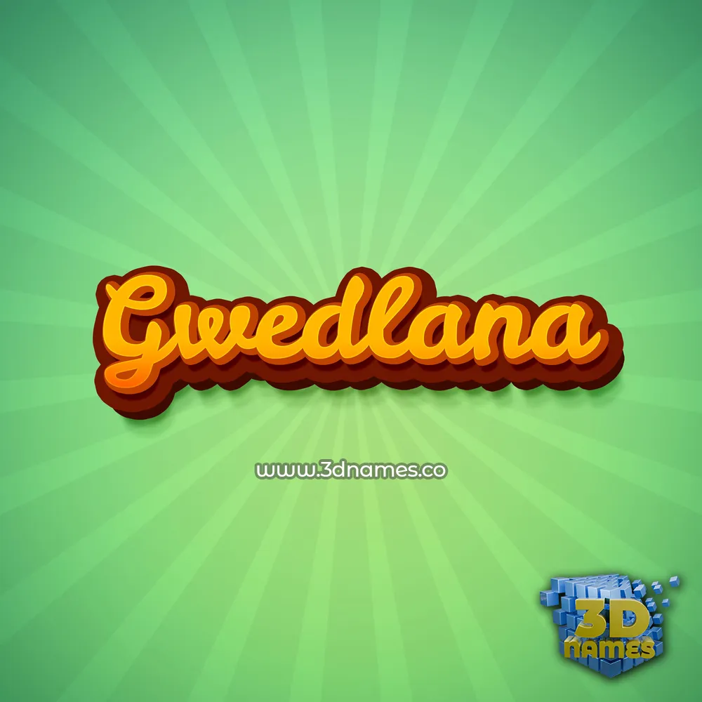 gwedlana in Green Rays style - 3D name wallpaper