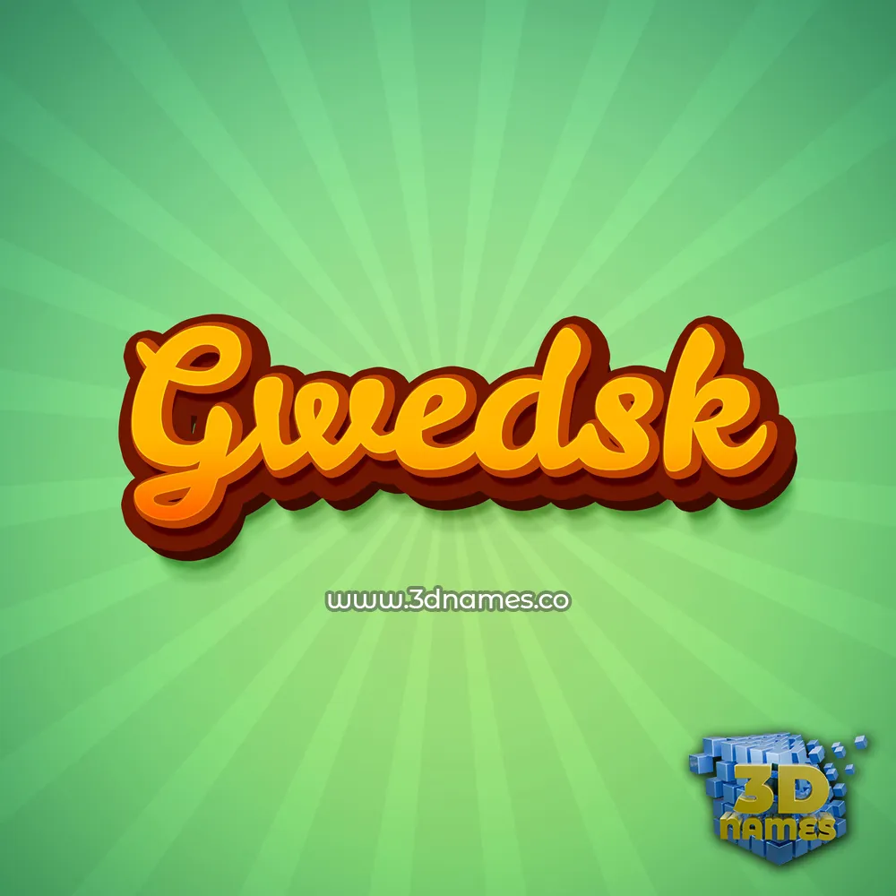 gwedsk in Green Rays style - 3D name wallpaper